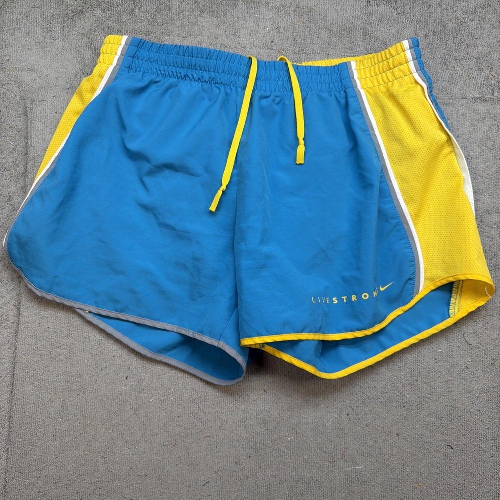 Nike Dri-FIT Livestrong Running Shorts Men's Medium‎ Blue Yellow Athletic